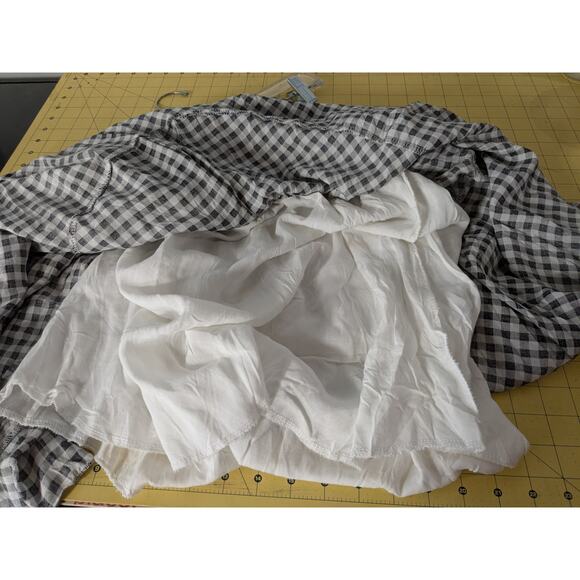 Shein Plaid Mini Dress Black White Summer Short Sleeve Button Size Medium - Picture 8 of 10